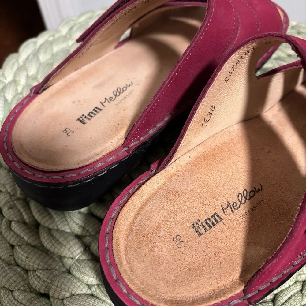 Finn Comfort Grenda Raspberry Nubuck Vienna Slide On Sandals Size 7 - Picture 8 of 11